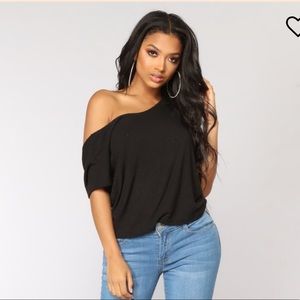 FASHION NOVA Black Cross Shirt